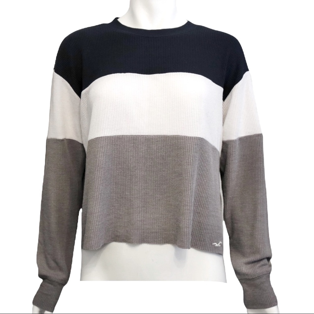 Hollister color block boyfriend fit long sleeve thermal (Size XS)
